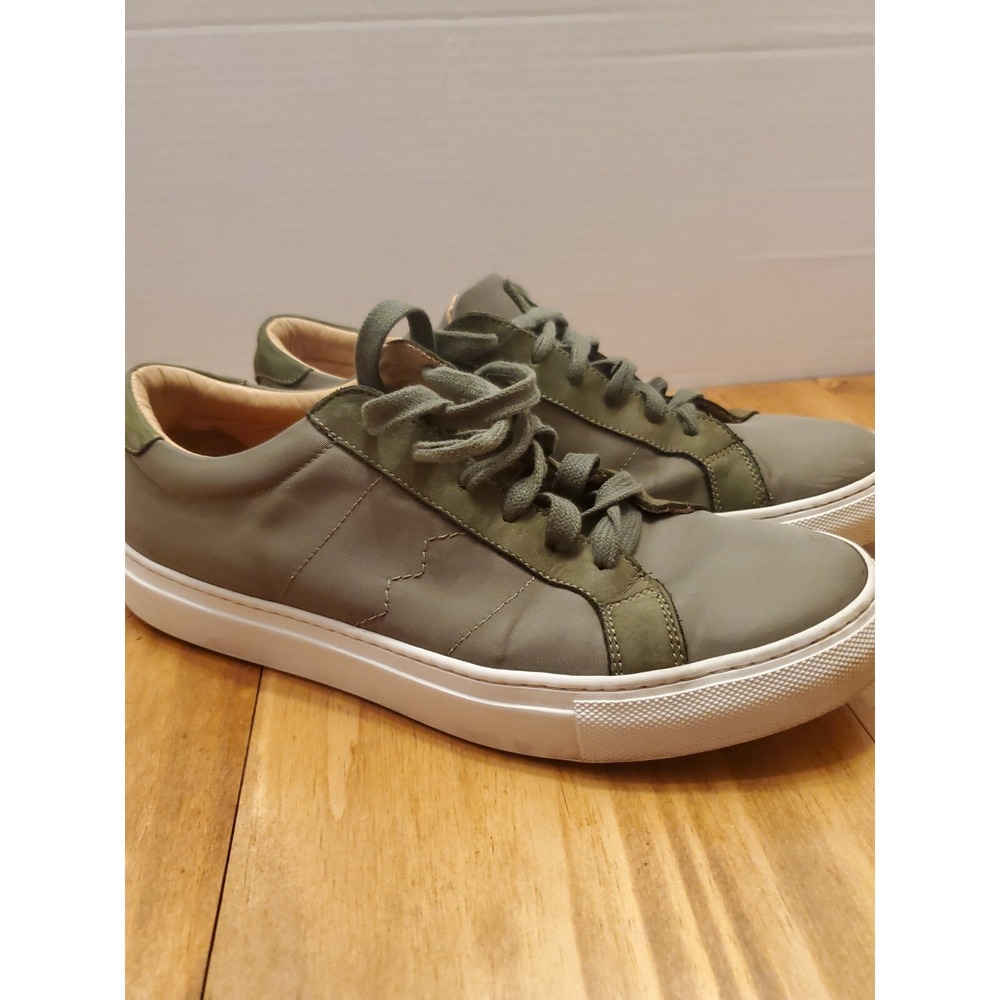 GREATS Brooklyn The Royale Mens Sz‎ 8 Leather Ripstop Sneakers Green Italy